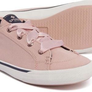 Sperry Pink Sneakers Ribbon Lace Rose 8 Womens